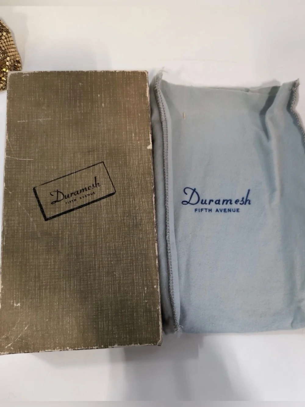 Duramesh  Fifth Avenue gold mesh evening clutch complete with its original box